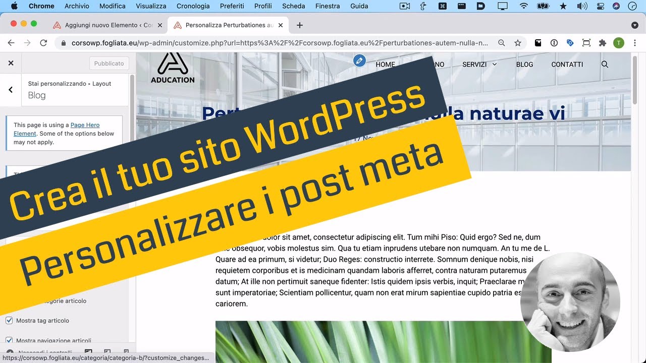 Crea il tuo sito WordPress - Post meta con GeneratePress Elements