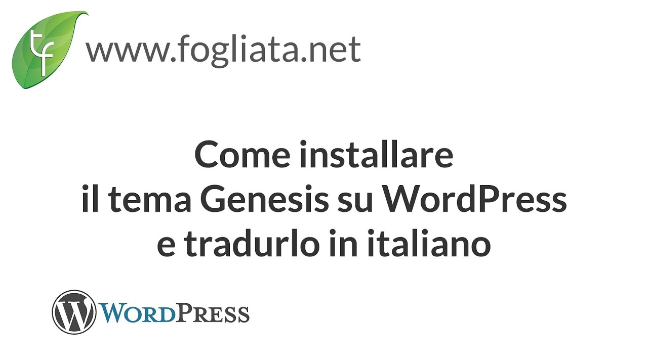 Installare il tema Genesis su WordPress