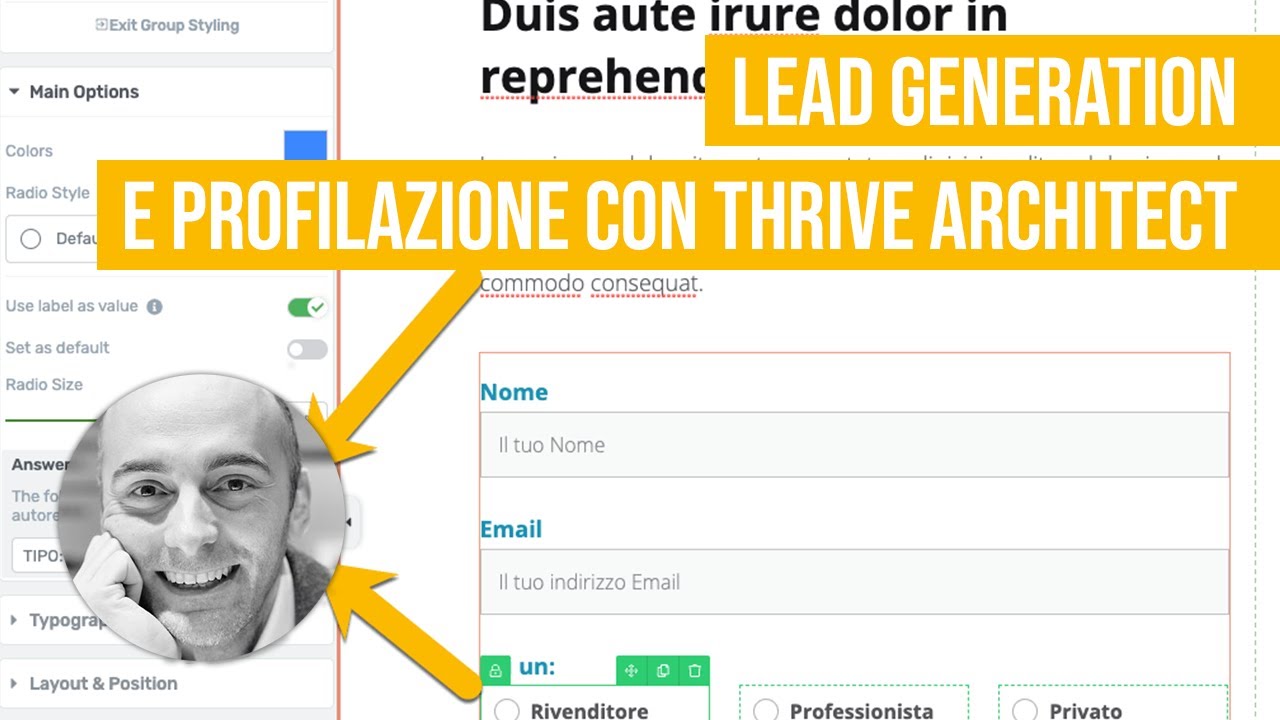 Profilazione contatti e lead generation con Thrive Architect su WordPress