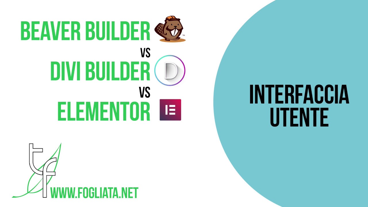 Beaver Builder vs Divi Builder vs Elementor - Interfaccia utente