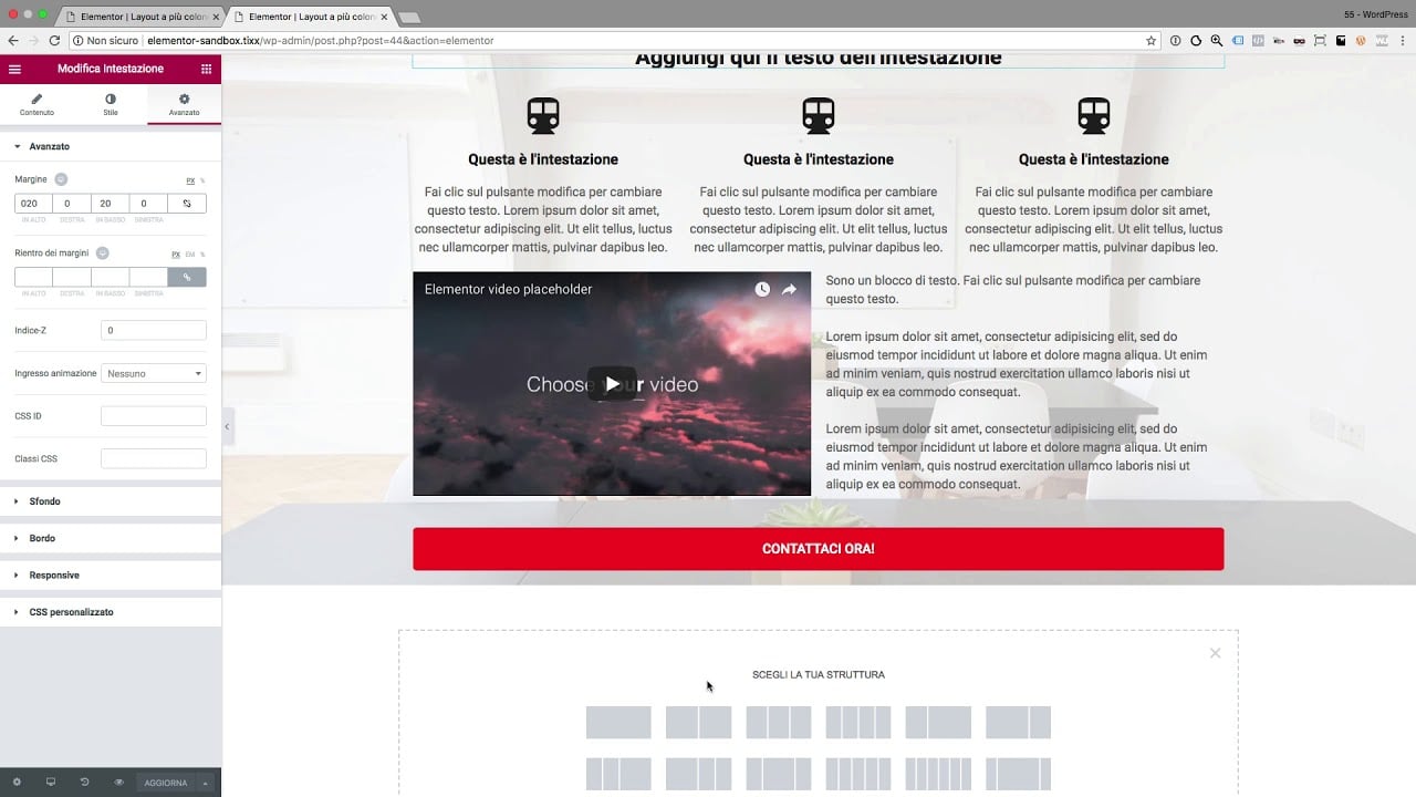L'errore da evitare quanto crei layout a più colonne con Elementor