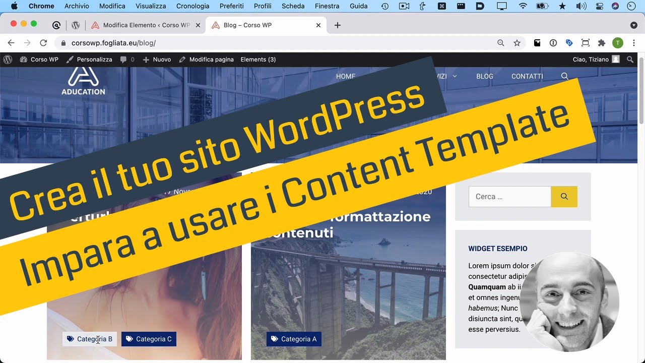 Content Template del tema GeneratePress su WordPress