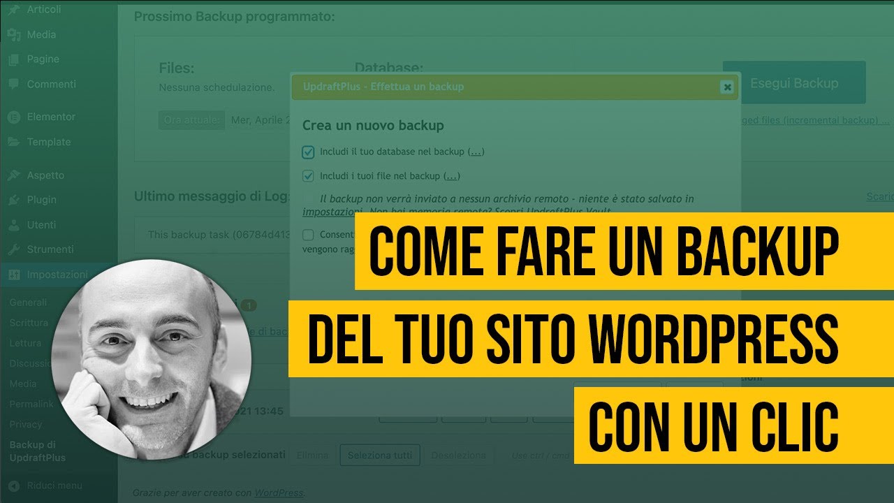 Come fare un backup di un sito WordPress con UpdraftPlus