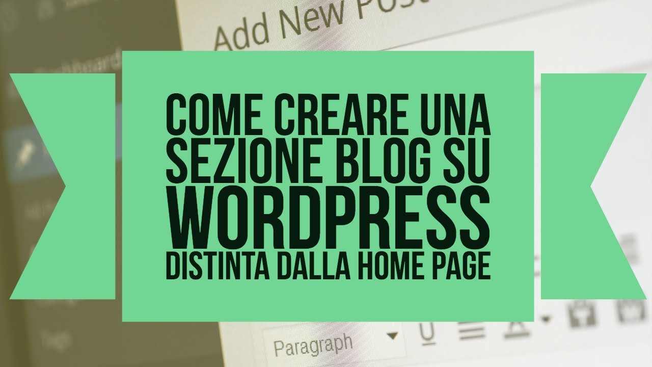 Creare home page su WordPress senza l'elenco degli ultimi articoli