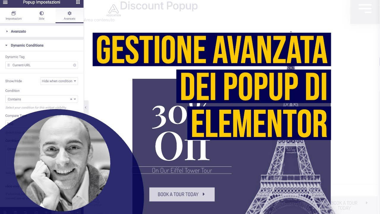Mostrare e nascondere i popup di Elementor Pro in base all’URL della pagina