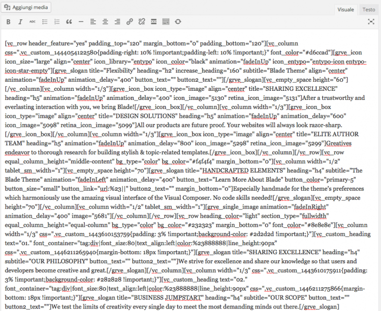 visual-composer-codice-shortcode-pagina