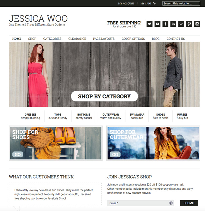 Tema Jessica per WooCommerce