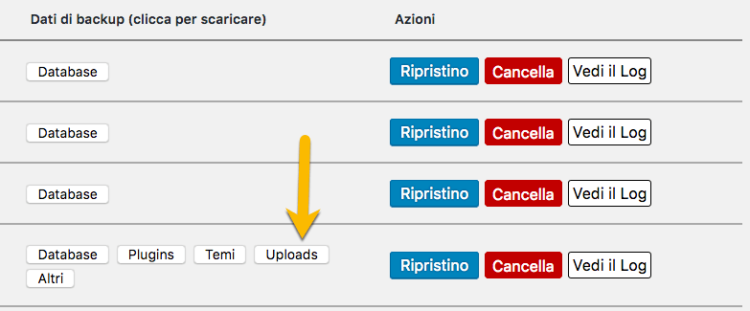 Backup e ripristino dei file caricati su WordPress col plugin UpdraftPlus