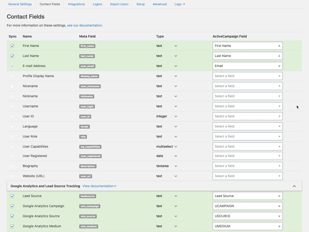 Sincronizzare i campi utente di WordPress con quelli del CRM