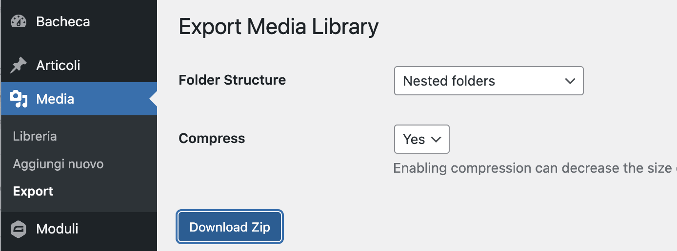 Export Media Library