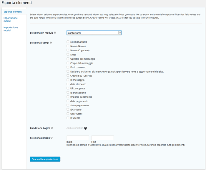 esportazione-messaggi-gravity-forms