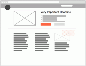 Un esempio di wireframe per un sito web